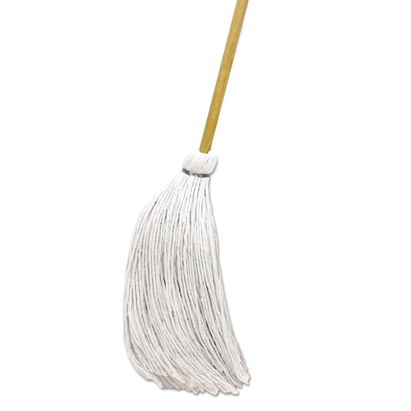 Boardwalk Handle/Deck Mops, No 16 White Rayon Head, 57" Natural Wood Handle, PK12 BWKRD60016S - main